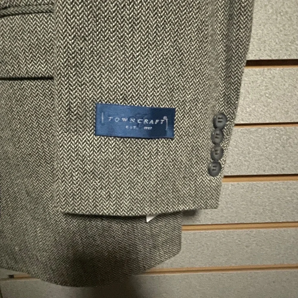NWTS Towncraft Men's 46 Long‎ Herringbone Blazer Sport Coat Jacket